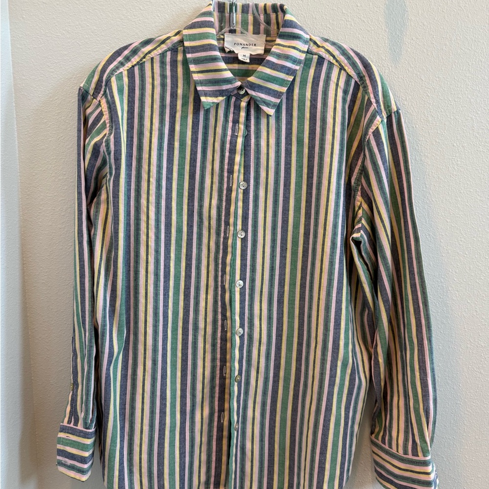 Colorful Striped Button-Up Shirt